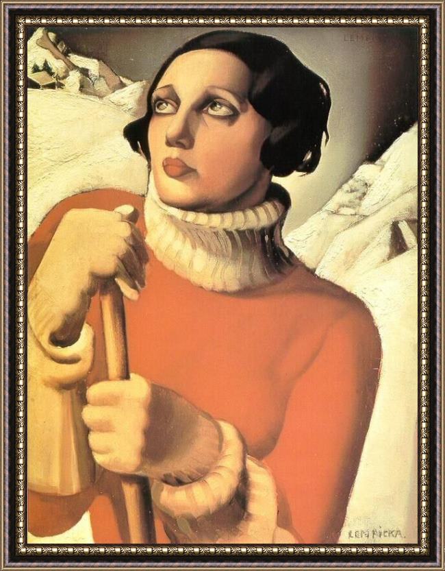 Framed Tamara de Lempicka saint moritz painting
