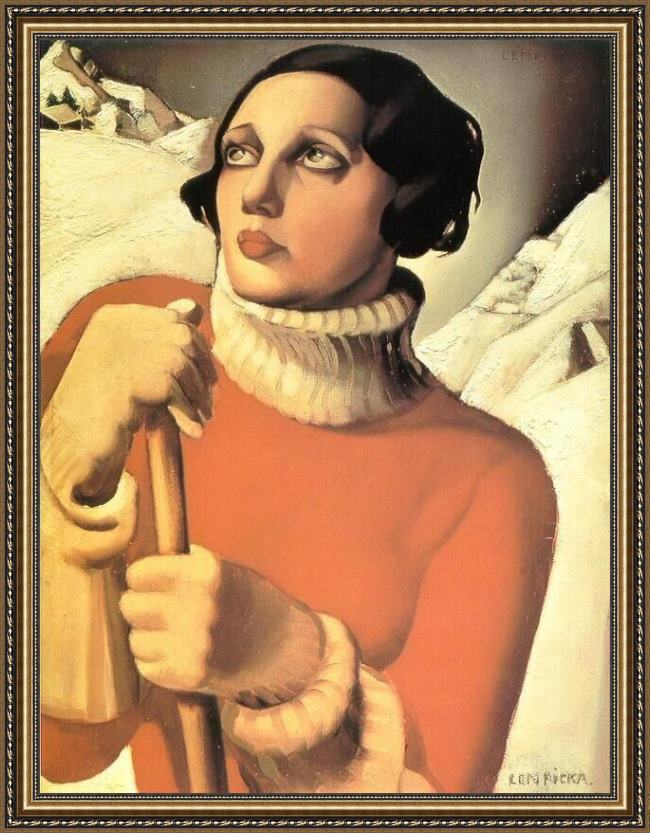 Framed Tamara de Lempicka saint moritz painting