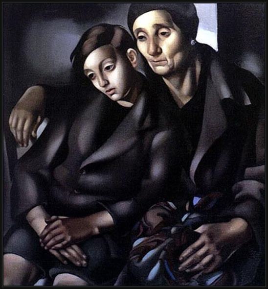 Framed Tamara de Lempicka the refugees painting