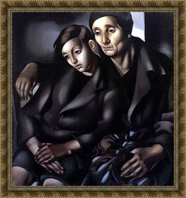 Framed Tamara de Lempicka the refugees painting