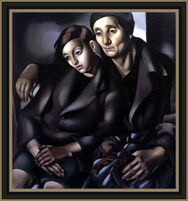 Framed Tamara de Lempicka the refugees painting