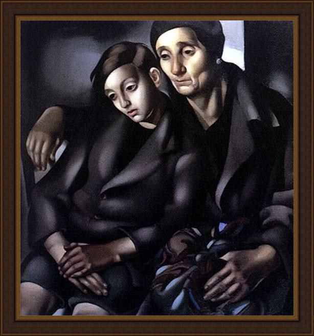 Framed Tamara de Lempicka the refugees painting
