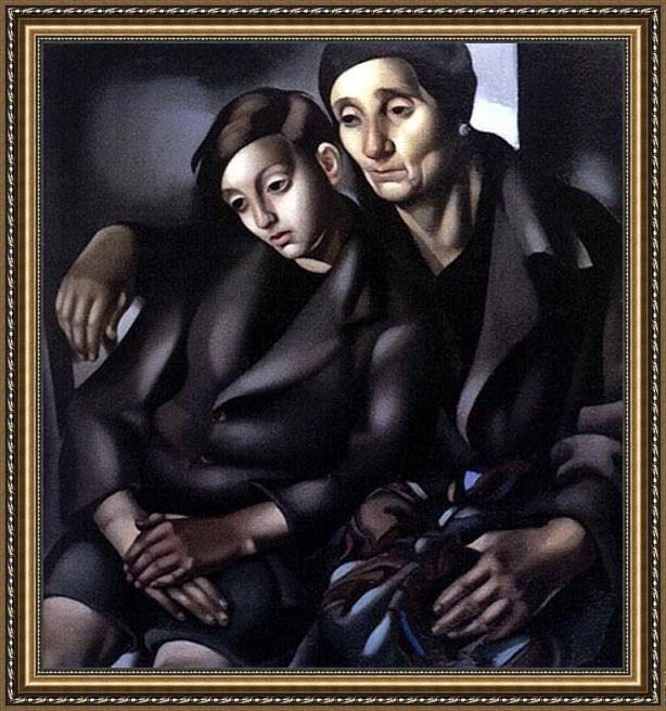 Framed Tamara de Lempicka the refugees painting