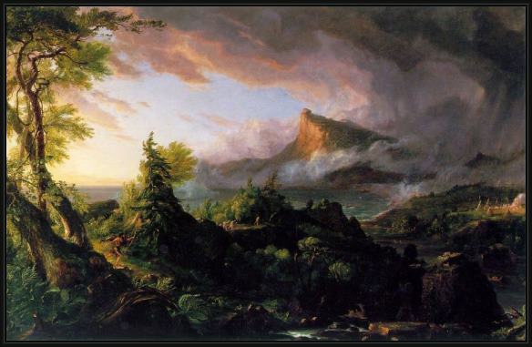 Framed Thomas Cole the course of empire the savage state painting