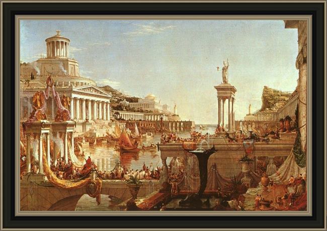 Framed Thomas Cole the course of the empire the consummation painting