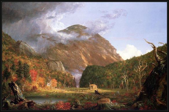 Framed Thomas Cole the notch of the white mountains (crawford notch) painting