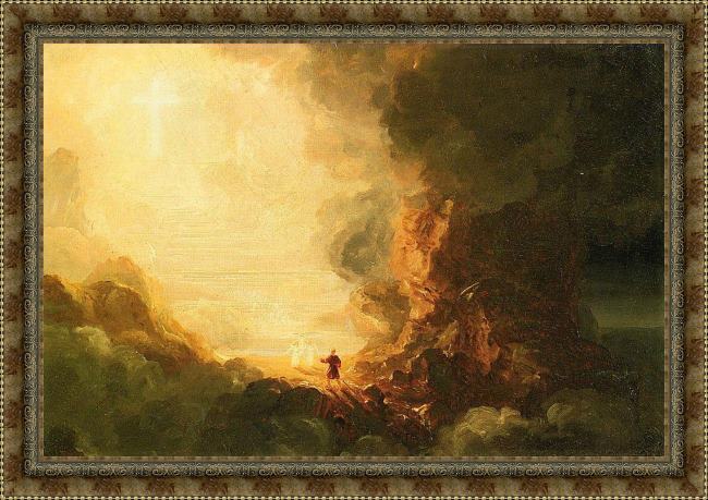 Framed Thomas Cole the pilgrim of the cross at the end of his journey painting