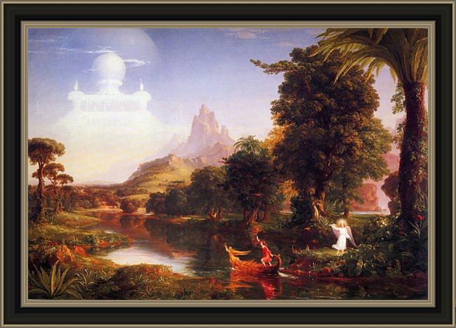 Framed Thomas Cole the voyage of life youth painting