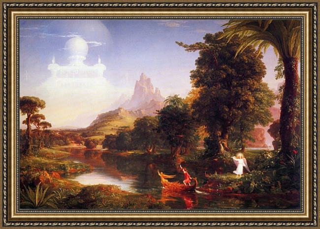 Framed Thomas Cole the voyage of life youth painting