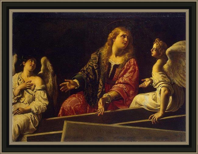Framed Unknown Artist mary magdalene at the tomb painting