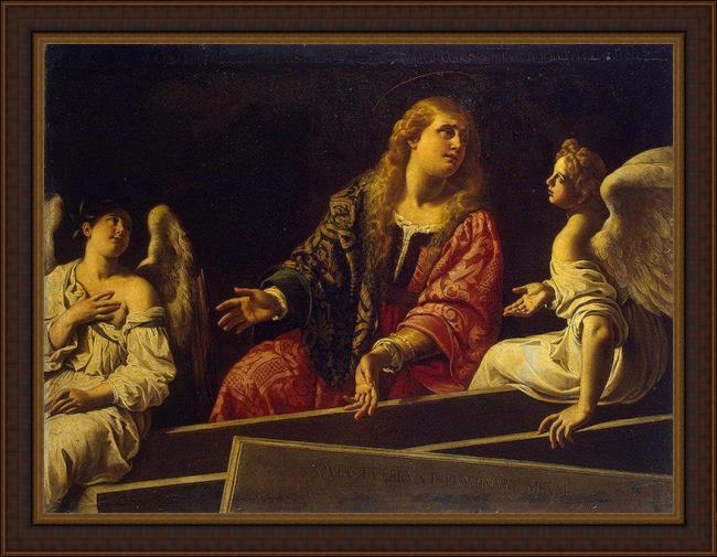 Framed Unknown Artist mary magdalene at the tomb painting