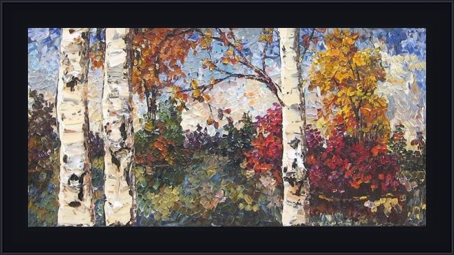 Framed Unknown Artist maya eventov colours of autumn painting