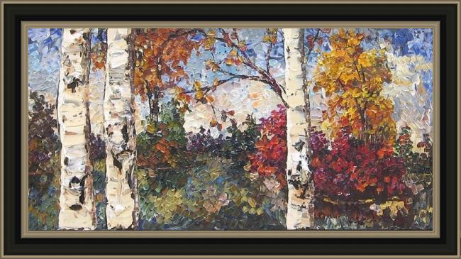 Framed Unknown Artist maya eventov colours of autumn painting