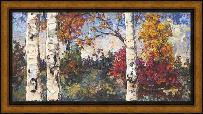 Framed Unknown Artist maya eventov colours of autumn painting