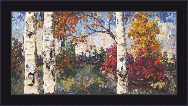 Framed Unknown Artist maya eventov colours of autumn painting