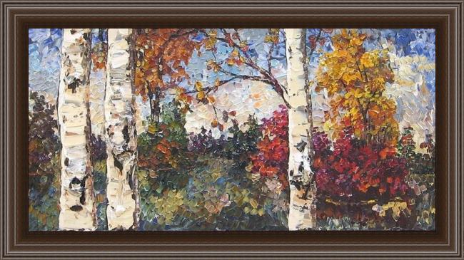 Framed Unknown Artist maya eventov colours of autumn painting