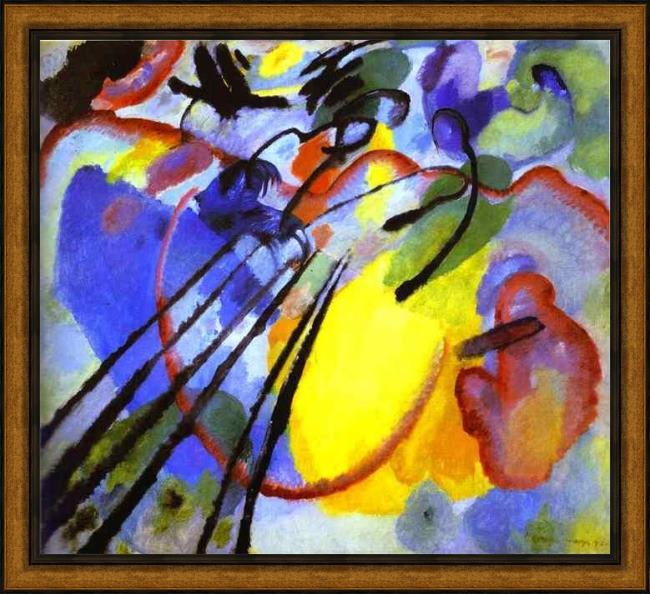 Framed Wassily Kandinsky improvisation painting