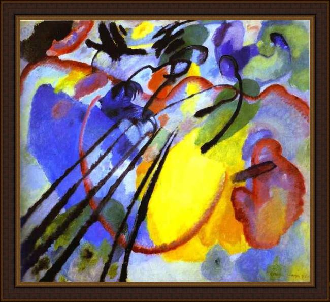 Framed Wassily Kandinsky improvisation painting