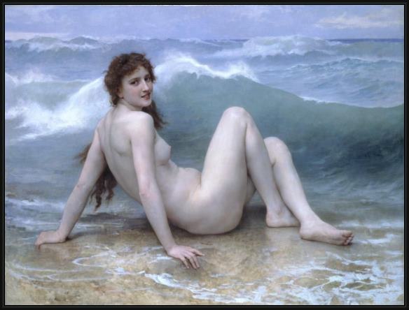 Framed William Bouguereau the wave painting
