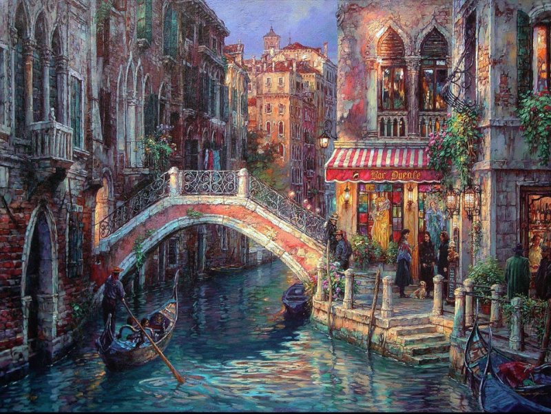 Cao Yong Venice Over The Bridge II painting